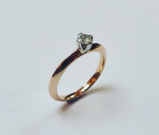 18ct. Rose & white gold diamond engagement ring